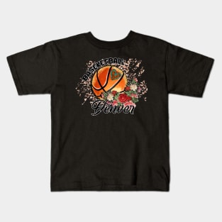 Aesthetic Pattern Denver Basketball Gifts Vintage Styles Kids T-Shirt